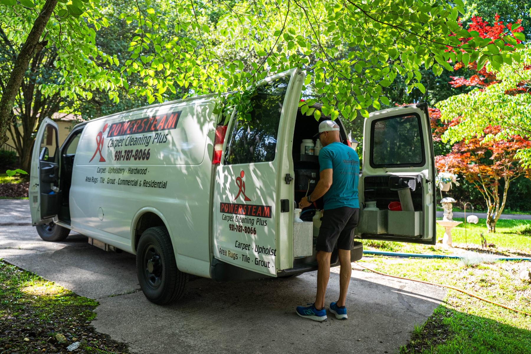 PowerSteam service van at a customer property