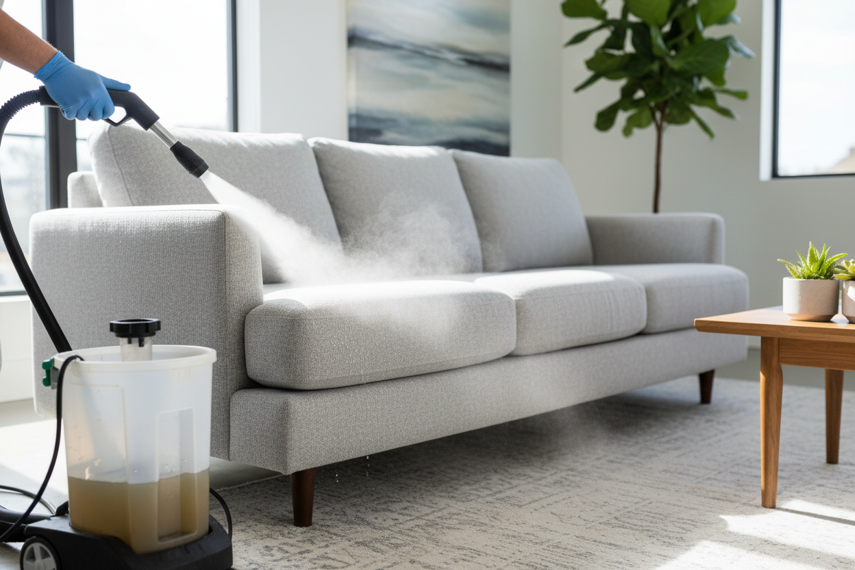Upholstery steam cleaning